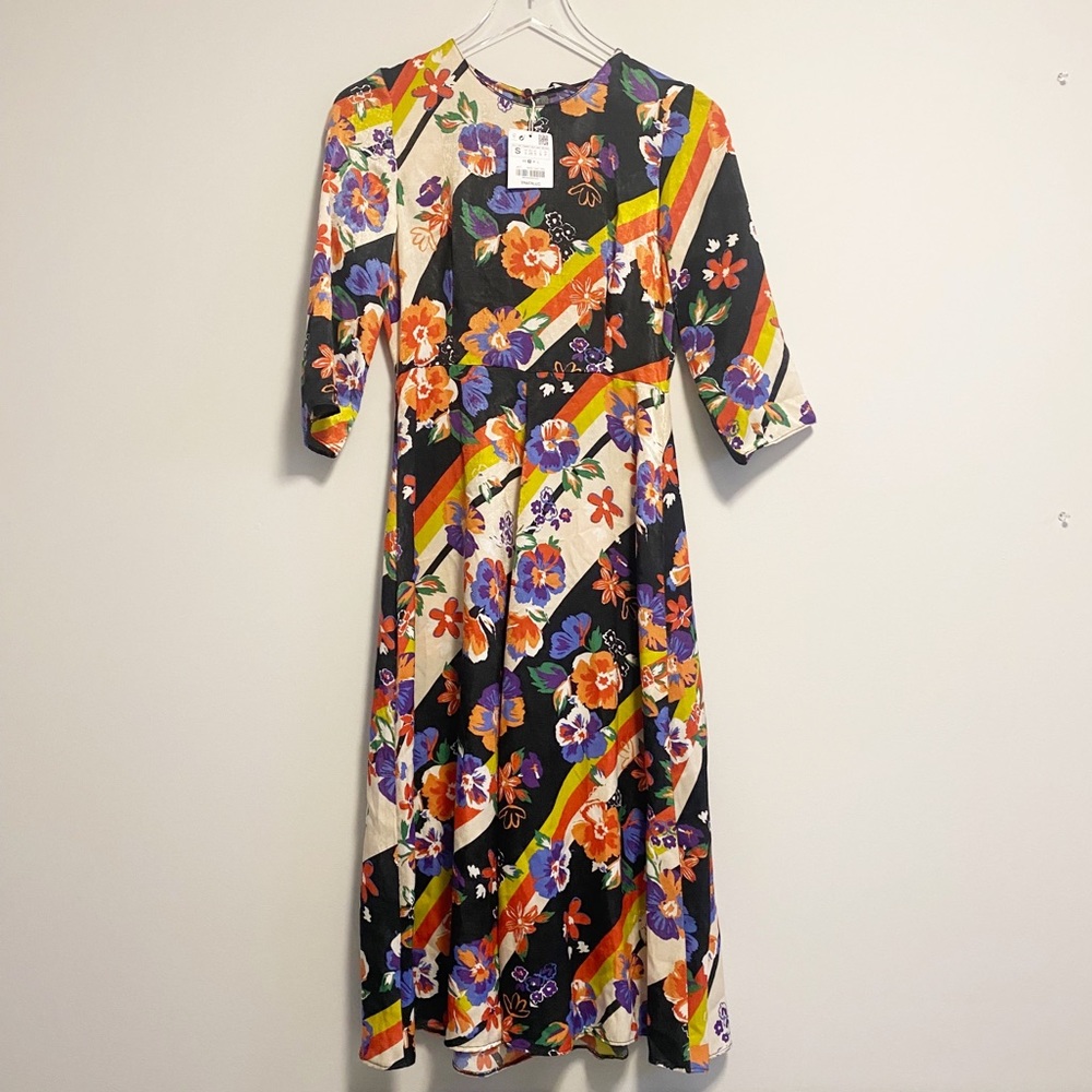 NWT Zara Floral Midi Dress